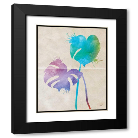 Split Leaf Black Modern Wood Framed Art Print with Double Matting by Louise, Gigi