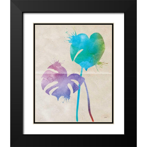 Split Leaf Black Modern Wood Framed Art Print with Double Matting by Louise, Gigi