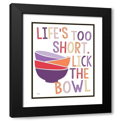 Lick Bowl Black Modern Wood Framed Art Print with Double Matting by Louise, Gigi