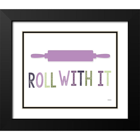 Roll With It Black Modern Wood Framed Art Print with Double Matting by Louise, Gigi