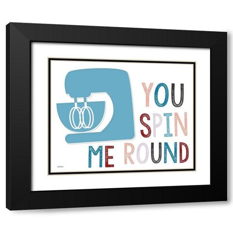 Spin Me Round Black Modern Wood Framed Art Print with Double Matting by Louise, Gigi
