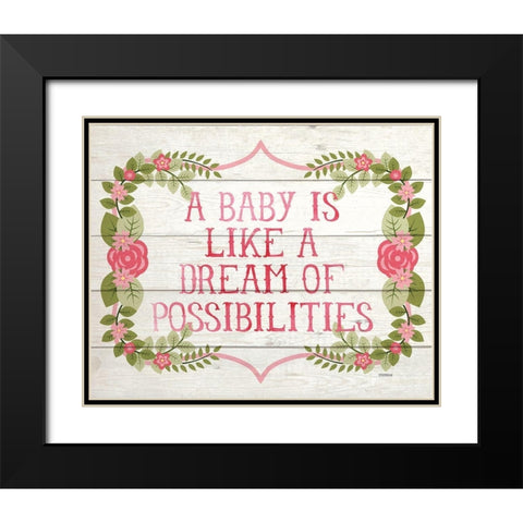 Baby Possibilities Black Modern Wood Framed Art Print with Double Matting by Louise, Gigi