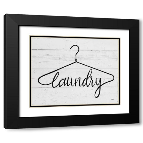Laundry Hanger Black Modern Wood Framed Art Print with Double Matting by Louise, Gigi