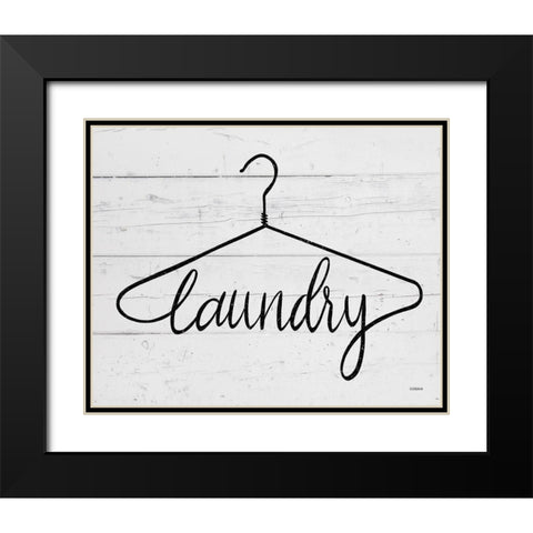 Laundry Hanger Black Modern Wood Framed Art Print with Double Matting by Louise, Gigi