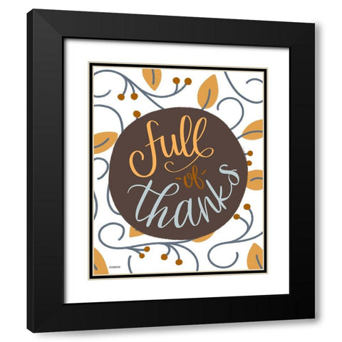 Full Thanks Black Modern Wood Framed Art Print with Double Matting by Louise, Gigi
