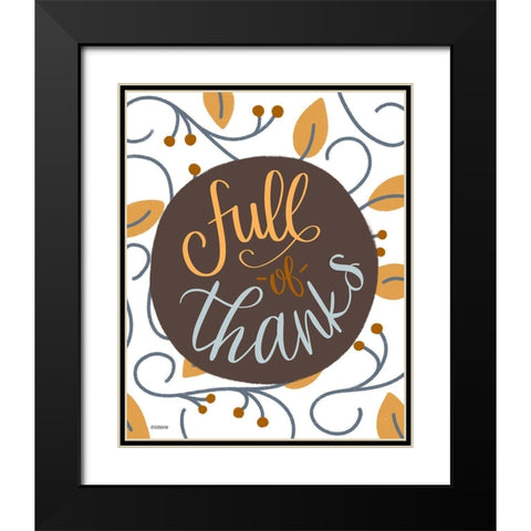 Full Thanks Black Modern Wood Framed Art Print with Double Matting by Louise, Gigi