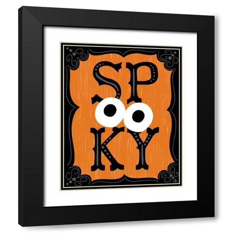Spooky Orange Black Modern Wood Framed Art Print with Double Matting by Louise, Gigi