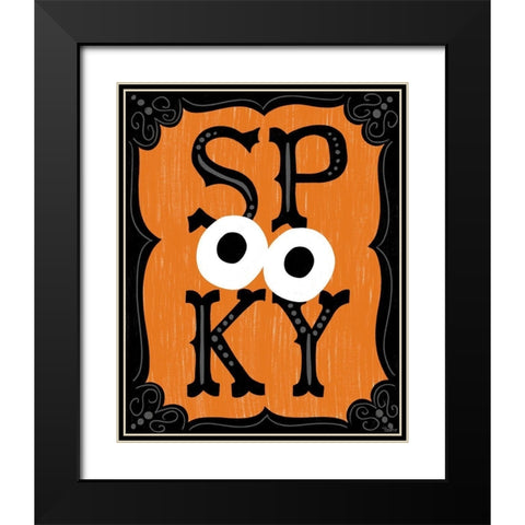 Spooky Orange Black Modern Wood Framed Art Print with Double Matting by Louise, Gigi