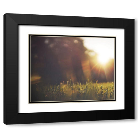 Be Happy Meadow Black Modern Wood Framed Art Print with Double Matting by Louise, Gigi