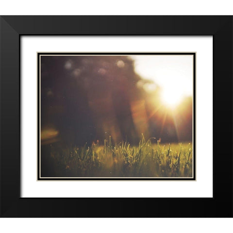 Be Happy Meadow Black Modern Wood Framed Art Print with Double Matting by Louise, Gigi