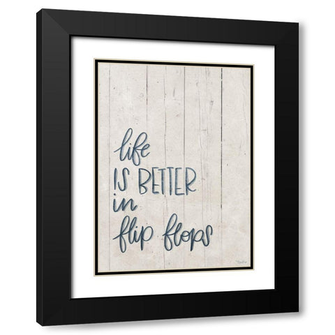 Flip Flops Black Modern Wood Framed Art Print with Double Matting by Louise, Gigi