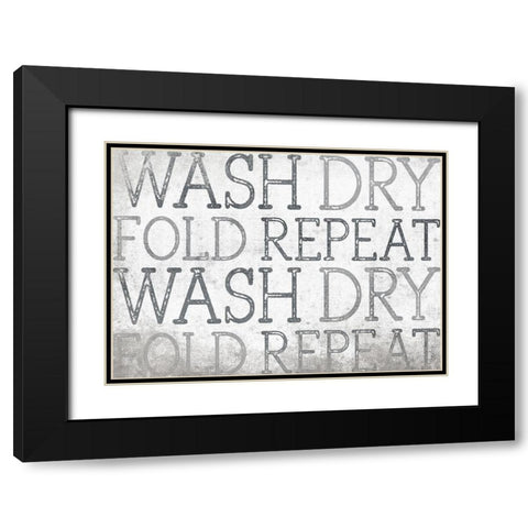 Wash Dry Black Modern Wood Framed Art Print with Double Matting by Louise, Gigi