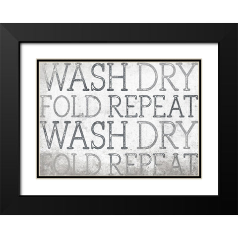 Wash Dry Black Modern Wood Framed Art Print with Double Matting by Louise, Gigi