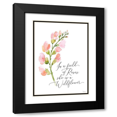 Wildflower Black Modern Wood Framed Art Print with Double Matting by Louise, Gigi