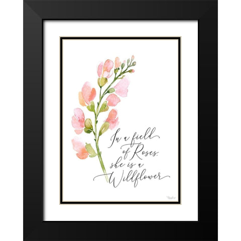Wildflower Black Modern Wood Framed Art Print with Double Matting by Louise, Gigi