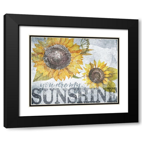 Sunshine Sunflower Black Modern Wood Framed Art Print with Double Matting by Louise, Gigi