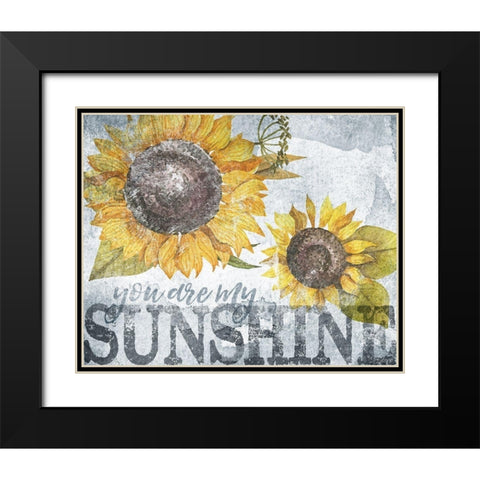 Sunshine Sunflower Black Modern Wood Framed Art Print with Double Matting by Louise, Gigi