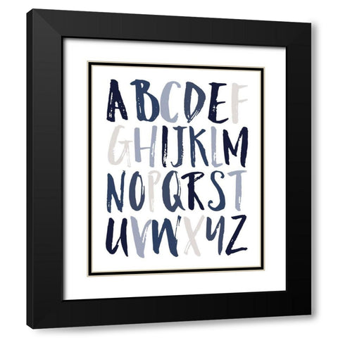 Boys Upper Letters Black Modern Wood Framed Art Print with Double Matting by Louise, Gigi