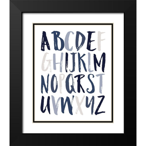 Boys Upper Letters Black Modern Wood Framed Art Print with Double Matting by Louise, Gigi
