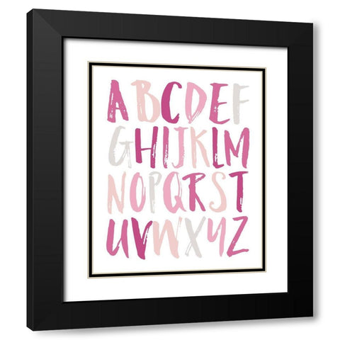 Girls Upper Letters Black Modern Wood Framed Art Print with Double Matting by Louise, Gigi