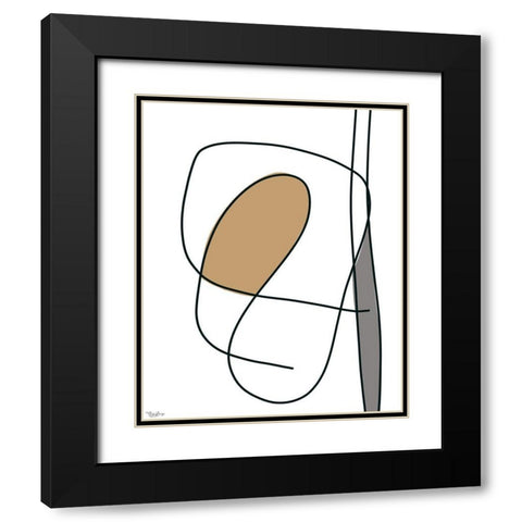 Abstract Neutral 1 Black Modern Wood Framed Art Print with Double Matting by Louise, Gigi