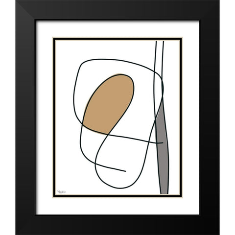Abstract Neutral 1 Black Modern Wood Framed Art Print with Double Matting by Louise, Gigi