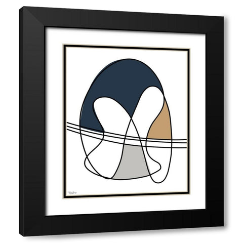 Abstract Neutral 2 Black Modern Wood Framed Art Print with Double Matting by Louise, Gigi