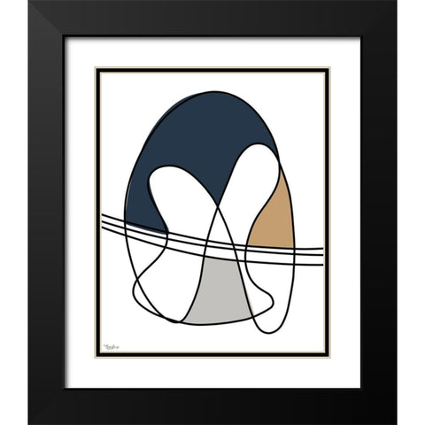 Abstract Neutral 2 Black Modern Wood Framed Art Print with Double Matting by Louise, Gigi