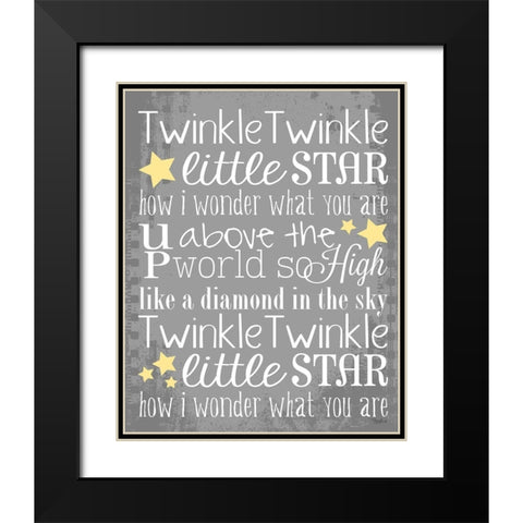 Twinkle Gray Black Modern Wood Framed Art Print with Double Matting by Louise, Gigi