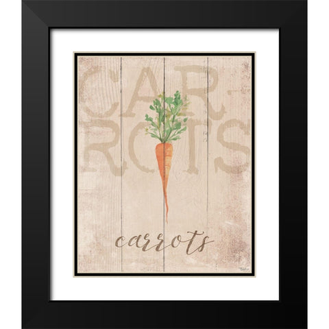 Carrots Black Modern Wood Framed Art Print with Double Matting by Louise, Gigi