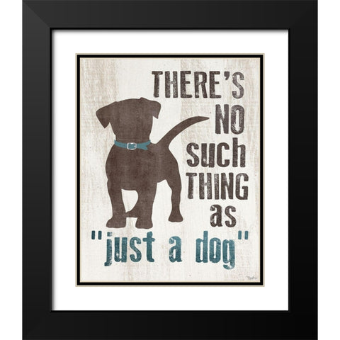 Just Dog Black Modern Wood Framed Art Print with Double Matting by Louise, Gigi
