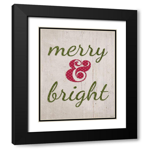Merry Bright Black Modern Wood Framed Art Print with Double Matting by Louise, Gigi