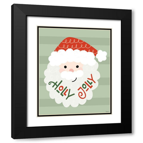 Holly Jolly Black Modern Wood Framed Art Print with Double Matting by Louise, Gigi