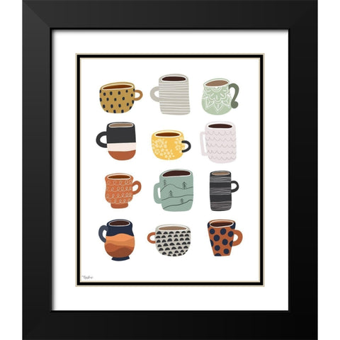 Fall Coffee Black Modern Wood Framed Art Print with Double Matting by Louise, Gigi