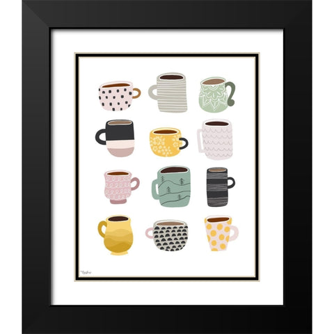 Coffee Black Modern Wood Framed Art Print with Double Matting by Louise, Gigi