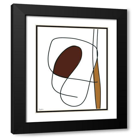 Abstract Tribeca Black Modern Wood Framed Art Print with Double Matting by Louise, Gigi