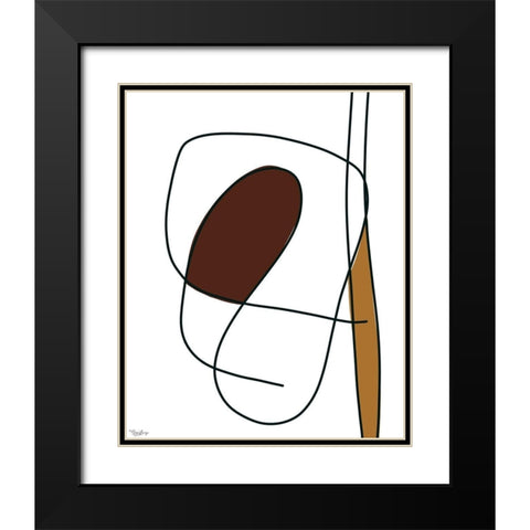 Abstract Tribeca Black Modern Wood Framed Art Print with Double Matting by Louise, Gigi