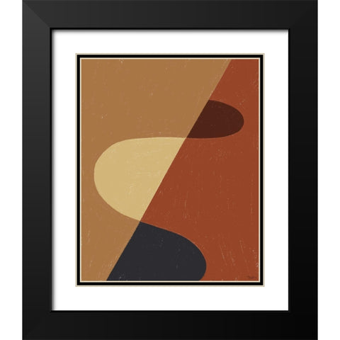 Tribeca Abstract Black Modern Wood Framed Art Print with Double Matting by Louise, Gigi