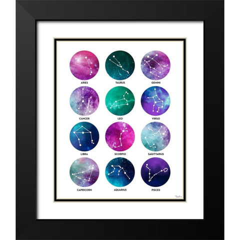 Zodiac Black Modern Wood Framed Art Print with Double Matting by Louise, Gigi