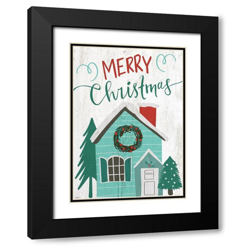 Christmas House Flag Black Modern Wood Framed Art Print with Double Matting by Louise, Gigi