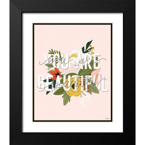 You Beautiful Floral Black Modern Wood Framed Art Print with Double Matting by Louise, Gigi