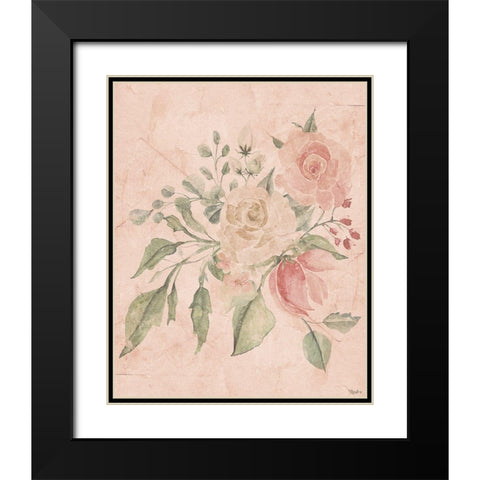 Blush Floral 2 Black Modern Wood Framed Art Print with Double Matting by Louise, Gigi