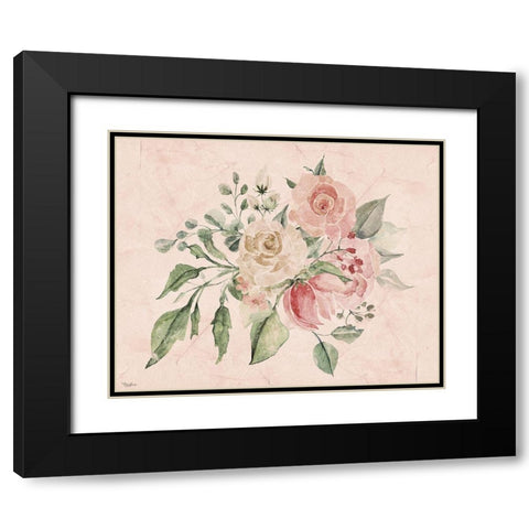 Blush Floral Black Modern Wood Framed Art Print with Double Matting by Louise, Gigi