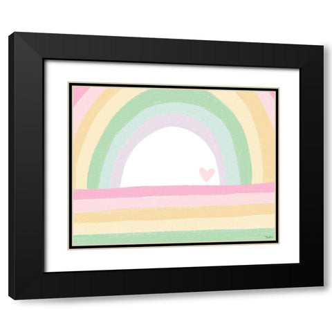Pastel Rainbow Black Modern Wood Framed Art Print with Double Matting by Louise, Gigi