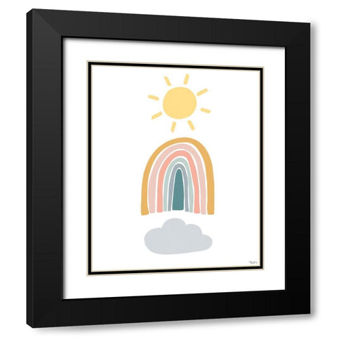 Rainbow Sunshine Black Modern Wood Framed Art Print with Double Matting by Louise, Gigi