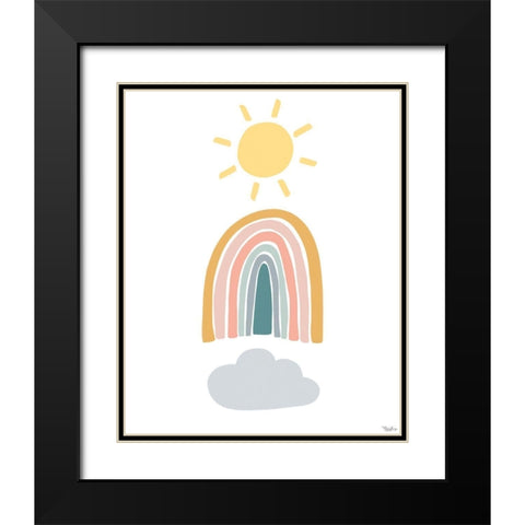 Rainbow Sunshine Black Modern Wood Framed Art Print with Double Matting by Louise, Gigi