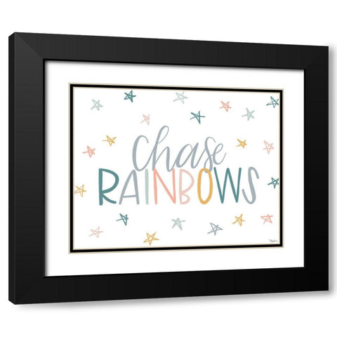 Chase Rainbows Black Modern Wood Framed Art Print with Double Matting by Louise, Gigi