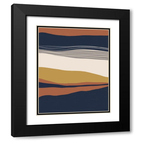 Abstract 1 Black Modern Wood Framed Art Print with Double Matting by Louise, Gigi