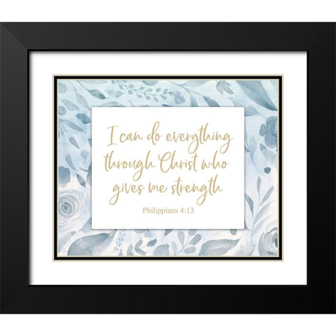 Christ Strength Black Modern Wood Framed Art Print with Double Matting by Louise, Gigi