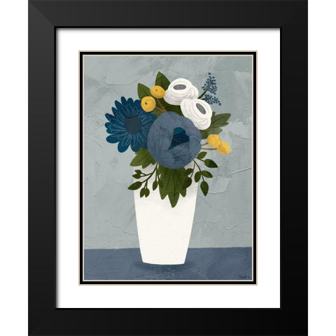 Flowers 1 Black Modern Wood Framed Art Print with Double Matting by Louise, Gigi